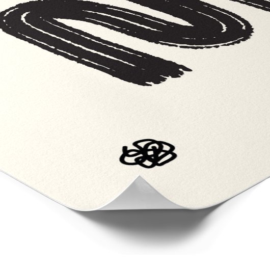 Minimalist Red Cat Silhouette Poster ポスター (角)