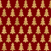 Minimalist Red Gold Custom Christmas Gift Bag ミディアムペーパーバッグ