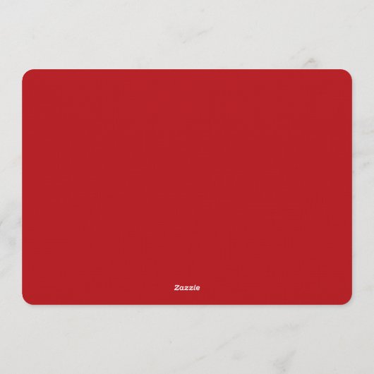 Minimalist Red Gold Merry Christmas Handwriting  招待状 (裏面)