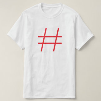 Minimalist Red Hashtag Symbol Modern Graphic T-Shi Tシャツ