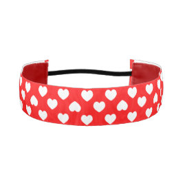 Minimalist Red Hearts アスレチックヘッドバンド