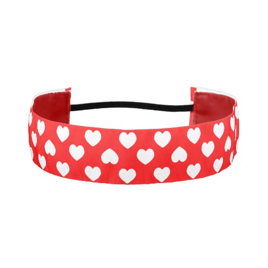 Minimalist Red Hearts アスレチックヘッドバンド (正面)