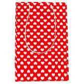 Minimalist Red Hearts ミディアムペーパーバッグ (正面)