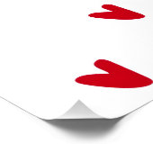 Minimalist Red Hearts Wall Art ポスター (コーナー)