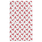 Minimalist Red Holly Berry on White Christmas スモールペーパーバッグ (裏面)