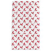 Minimalist Red Holly Berry on White Christmas スモールペーパーバッグ (正面)