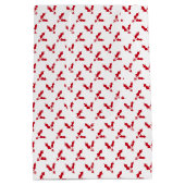 Minimalist Red Holly Berry on White Christmas ミディアムペーパーバッグ (裏面)