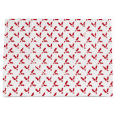 Minimalist Red Holly Berry on White Christmas ラージペーパーバッグ (正面)