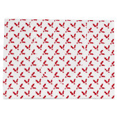 Minimalist Red Holly Berry on White Christmas ラージペーパーバッグ (裏面)