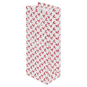 Minimalist Red Holly Berry on White Christmas ワインギフトバッグ (裏面アングル)