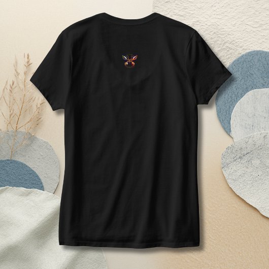 Minimalist Red Love Script Black V-Neck T-Shirt Tシャツ
