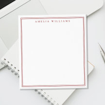 Minimalist Red Monogram Two Border