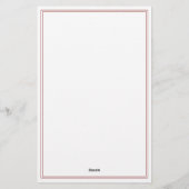 Minimalist Red Monogram Two Border 便箋 (裏面)