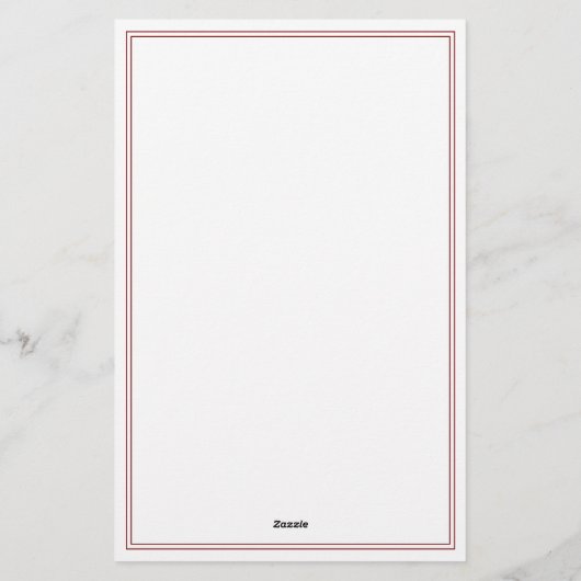 Minimalist Red Monogram Two Border 便箋 (裏面)