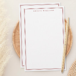 Minimalist Red Monogram Two Border 便箋