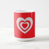 Minimalist Red Mug with Heart Pattern コーヒーマグカップ (中央)