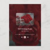 Minimalist Red Music Player Valentine's Day シーズンポストカード (正面)