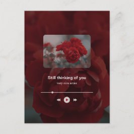 Minimalist Red Music Player Valentine's Day シーズンポストカード