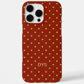Minimalist Red Orange Custom Monogram Polka Dot  Case-Mate iPhoneケース (裏面)