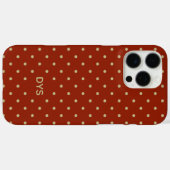 Minimalist Red Orange Custom Monogram Polka Dot  Case-Mate iPhoneケース (裏面 (横))