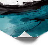 Minimalist Red Poppy Ink Art Print ポスター (コーナー)