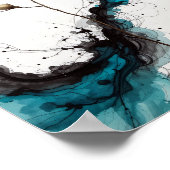 Minimalist Red Poppy Ink Art Print ポスター (角)