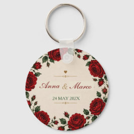 Minimalist Red Rose Elegant Floral Classic Rose キーホルダー