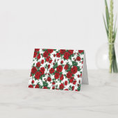 Minimalist Red Rose Elegant Floral Classic Rose サンキューカード (裏面)