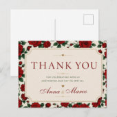 Minimalist Red Rose Elegant Floral Classic Rose シーズンポストカード (正面/裏面)