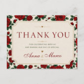 Minimalist Red Rose Elegant Floral Classic Rose シーズンポストカード (正面)
