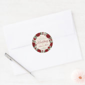 Minimalist Red Rose Elegant Floral Classic Rose ラウンドシール (封筒)