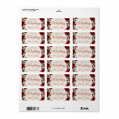 Minimalist Red Rose Elegant Floral Classic Rose ラベル (フルシート)