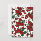 Minimalist Red Rose Elegant Floral Classic Rose 出欠カード (裏面)