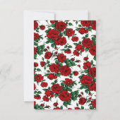 Minimalist Red Rose Elegant Floral Classic Rose 出欠カード (裏面)