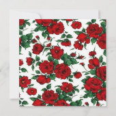 Minimalist Red Rose Elegant Floral Classic Rose 招待状 (裏面)
