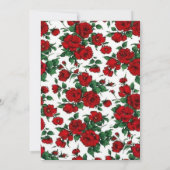 Minimalist Red Rose Elegant Floral Classic Rose 招待状 (裏面)