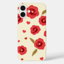 Minimalist Red Roses iPhone Case iPhone 16 Plusケース