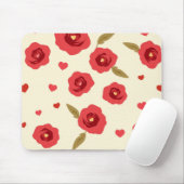 Minimalist Red Roses Mouse Pad マウスパッド (マウス)