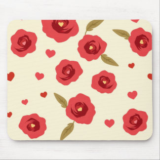 Minimalist Red Roses Mouse Pad マウスパッド