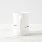 Minimalist Red Script Love Continuous Line Art ボーンチャイナマグカップ (裏面)
