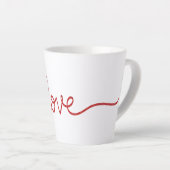 Minimalist Red Script Love Continuous Line Art Sma カフェラテマグ (右アングル)