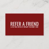 Minimalist Red White Bold Salon 紹介カード (正面)