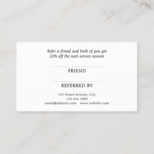 Minimalist refined referral  名刺 (裏面)