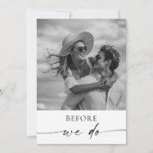 Minimalist Rehearsal Dinner The Night Before 招待状 (正面)