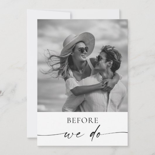 Minimalist Rehearsal Dinner The Night Before 招待状 (正面)