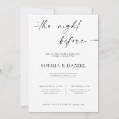 Minimalist Rehearsal Dinner The Night Before 招待状 (裏面)