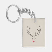 minimalist reindeer face キーホルダー (正面左)