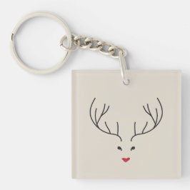 minimalist reindeer face キーホルダー