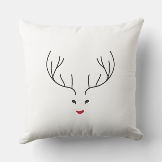 minimalist reindeer face クッション (裏面)