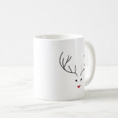 minimalist reindeer face コーヒーマグカップ (正面右)